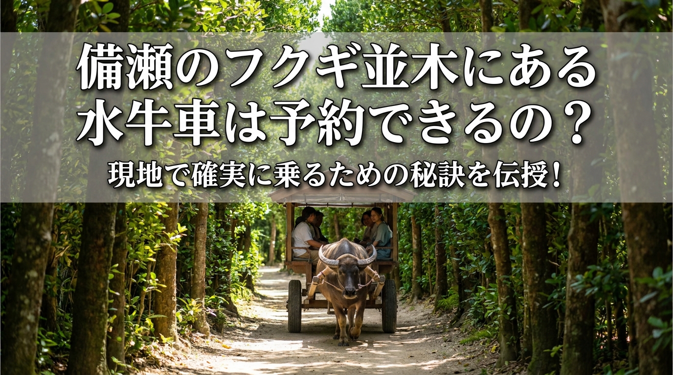 備瀬のフクギ並木にある水牛車は予約できるの？現地で確実に乗るための秘訣を伝授！