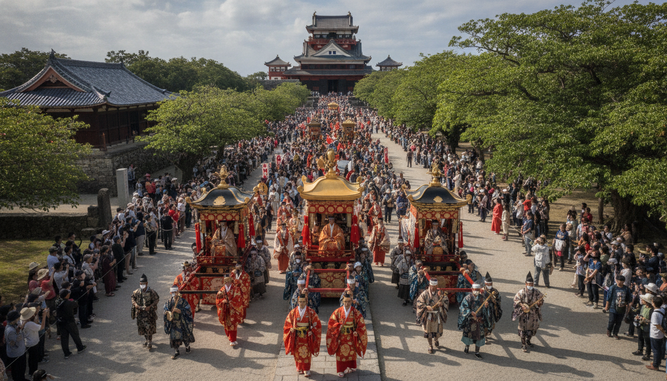 琉球王朝祭り首里の古式行列は「王国時代の祈りの儀式」を再現したもの
