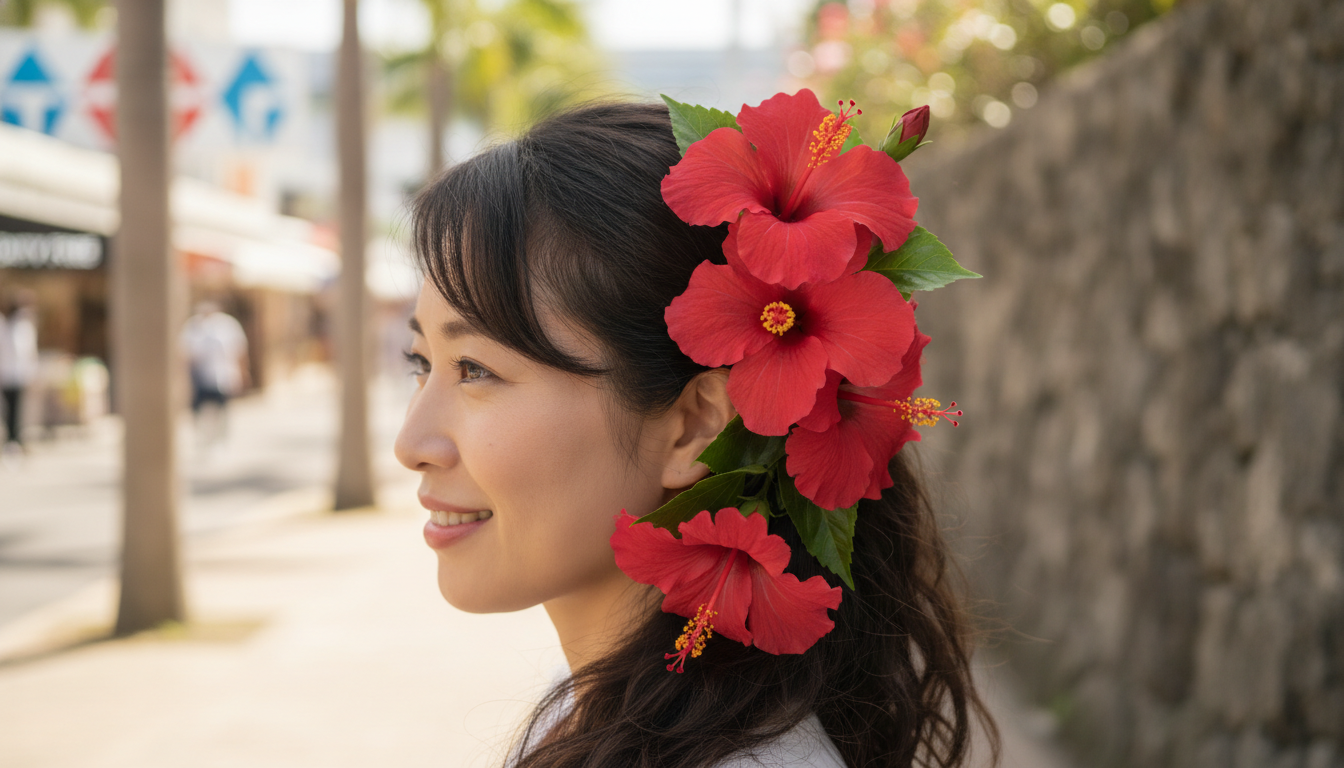 なぜ特定のエリアにハイビスカスの髪飾りが集まっているのでしょうか?